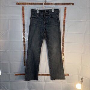 7 For All Mankind Relaxed Fit Gray Denim Jeans Button Fly Straight Leg Men's